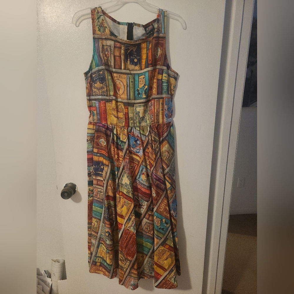 Retrolicious Book Pattern Dress Large